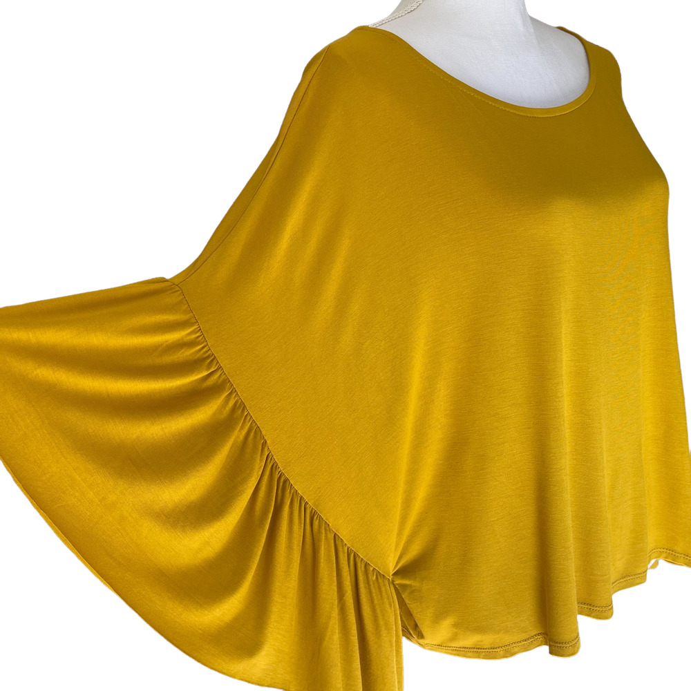 NWT Grade & Gather Mustard Ruffled Top Size L - Picture 4 of 8